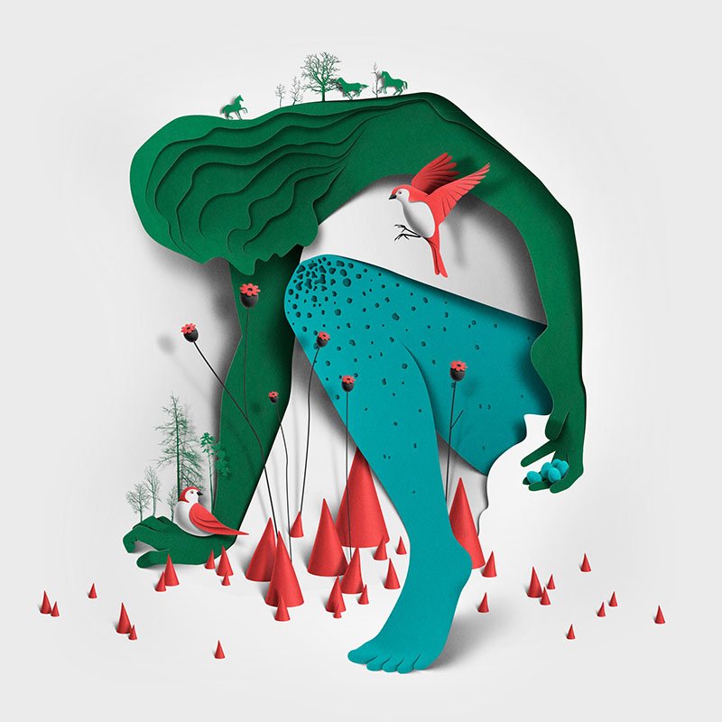 EikoOjala_printaly_05 - Blog Printaly.com Digital Papercut Illustration - Eiko Ojala