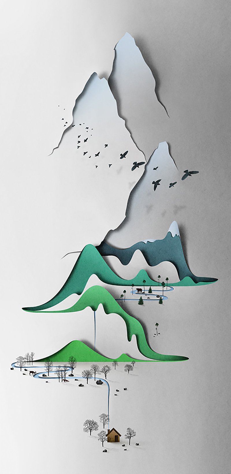EikoOjala_printaly_11 - Blog Printaly.com Digital Papercut Illustration - Eiko Ojala