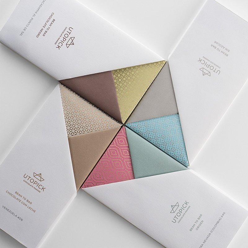 Il packaging per Utopick Chocolate progettato da Lavernia & Cienfuegos