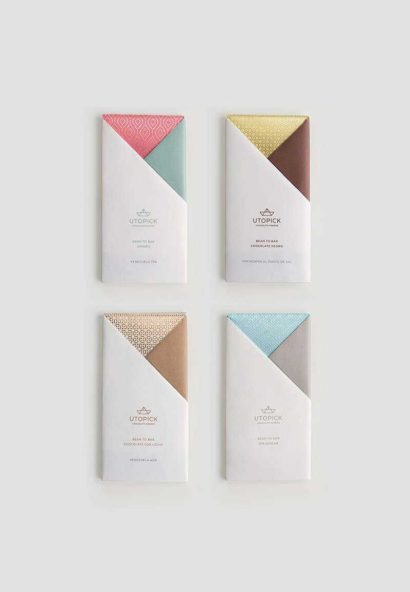 Il packaging per Utopick Chocolate progettato da Lavernia & Cienfuegos