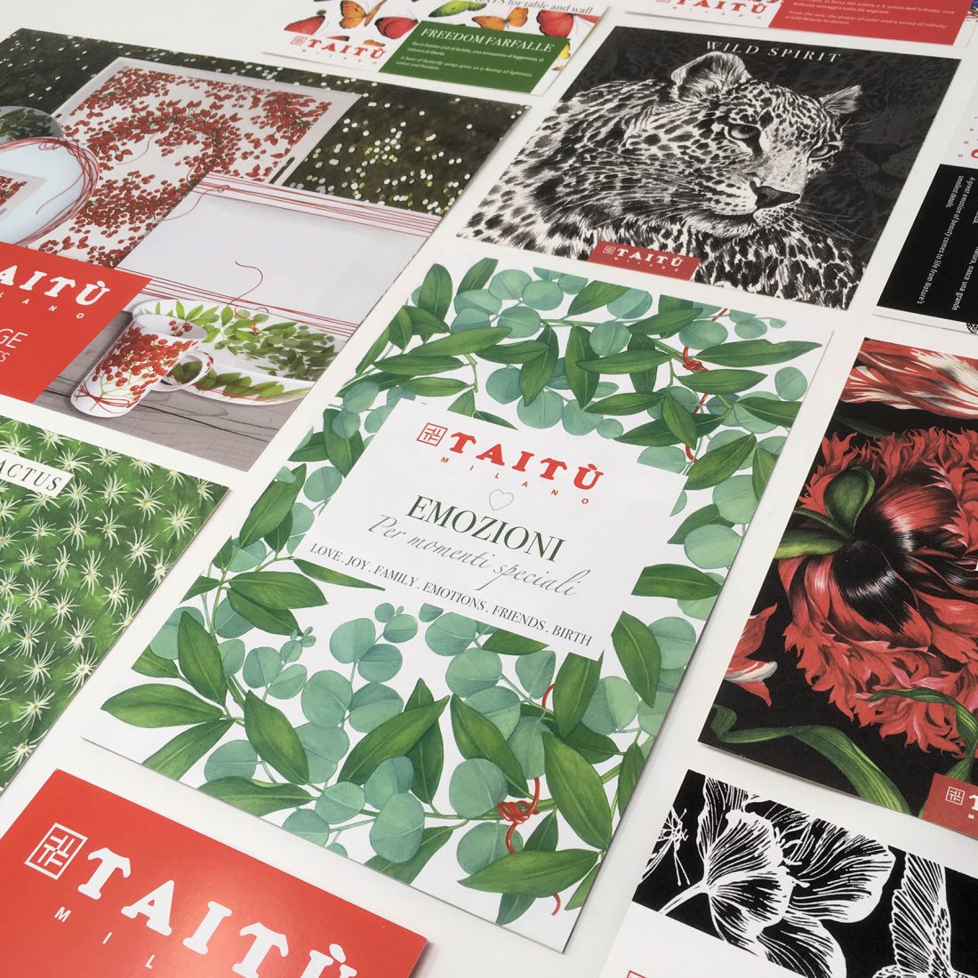 Taitù. Un coordinato visivo per l'azienda del design italiano.