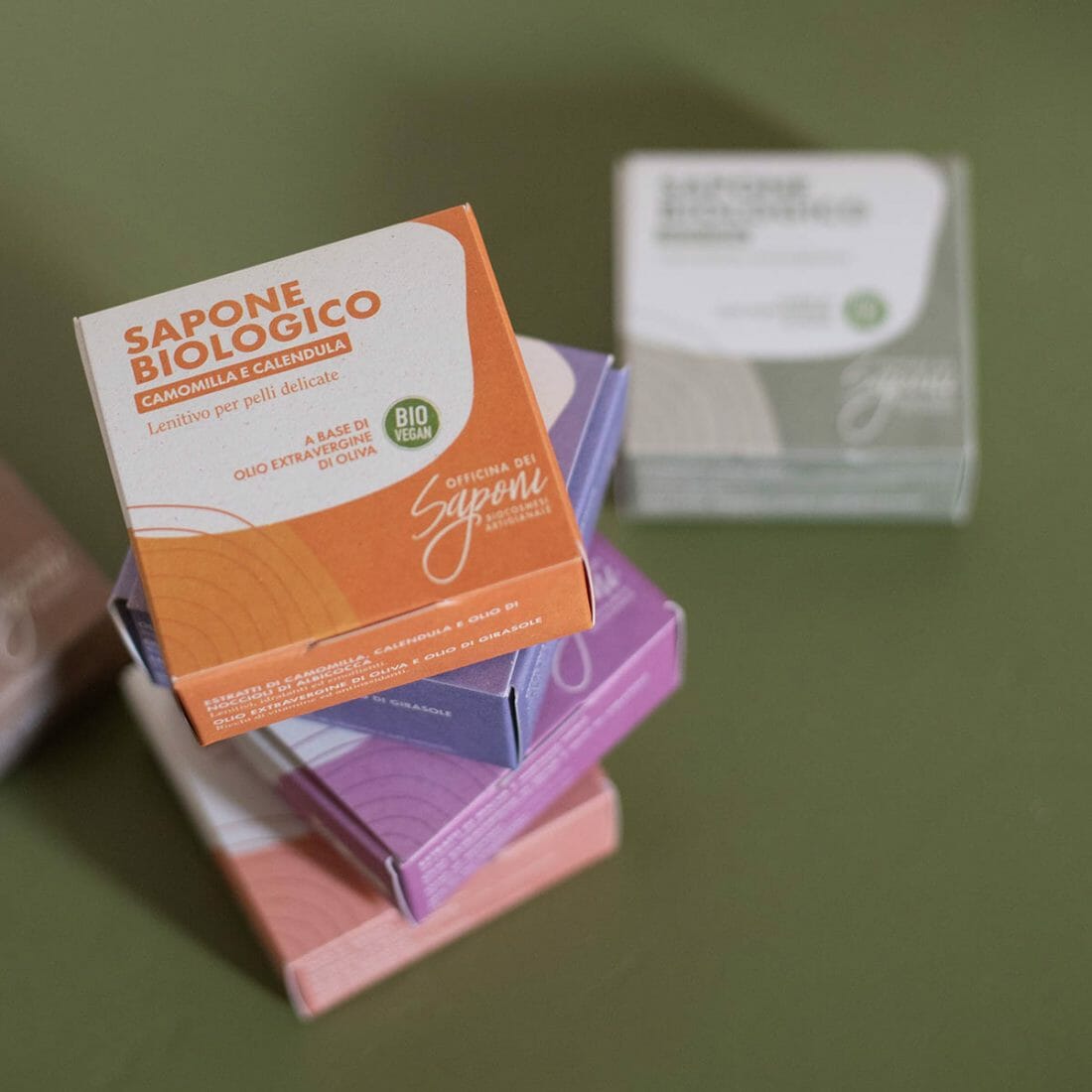 Packaging sostenibile Officina dei Saponi - Favini Crush Mais